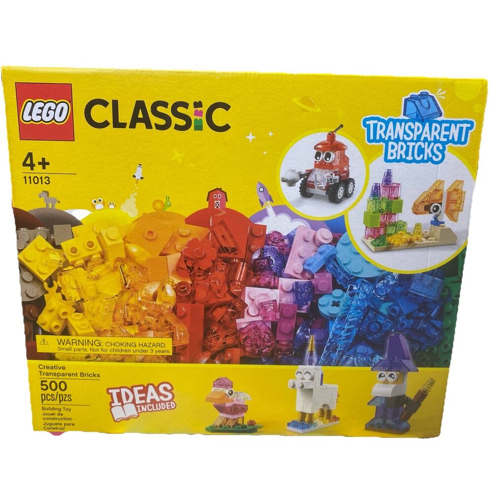 Lego Classic Transparent Bricks Set #11013 500 PCS / New Factory Sealed